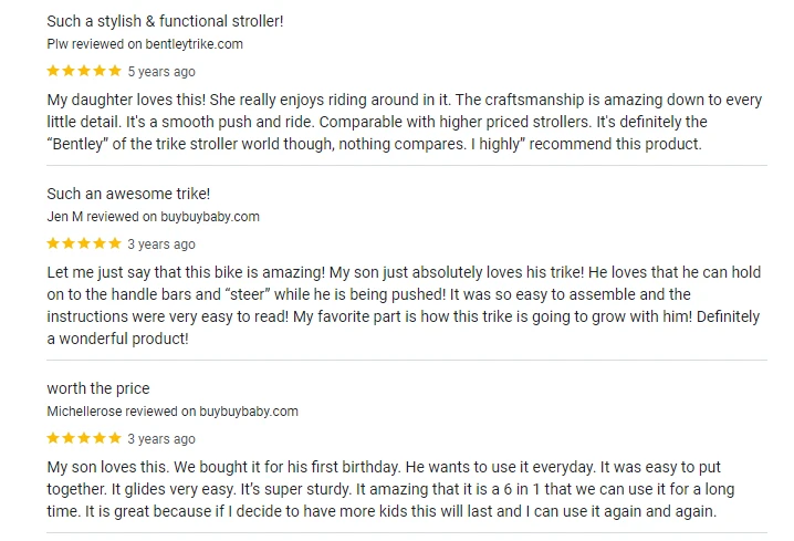 Bentley Trike User Reviews