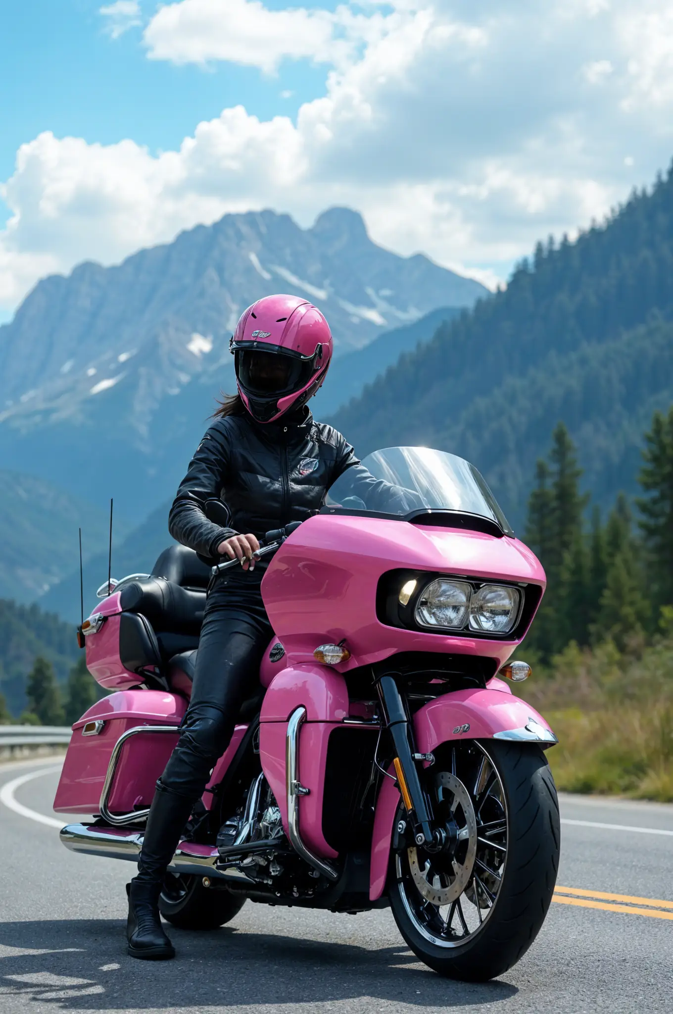 Harley-Davidson Road Glide Pink Custom Motorcycle