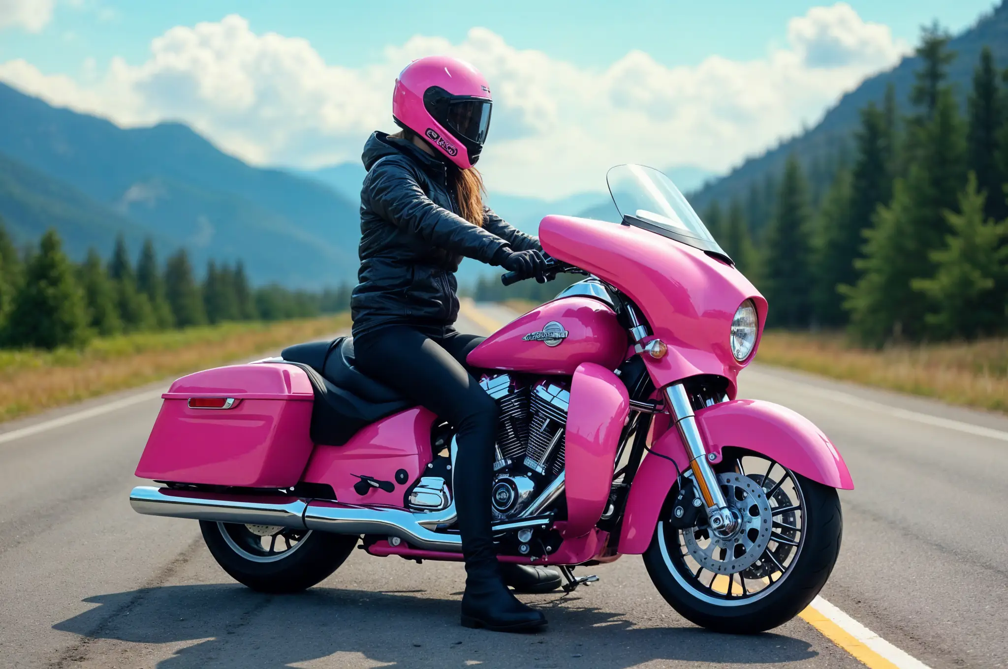 Indian Chieftain Elite Pink Motorcycle